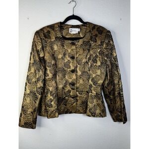 Phophecy Jacket Womens 12 Black Gold New Years‎ Holidays Cocktail